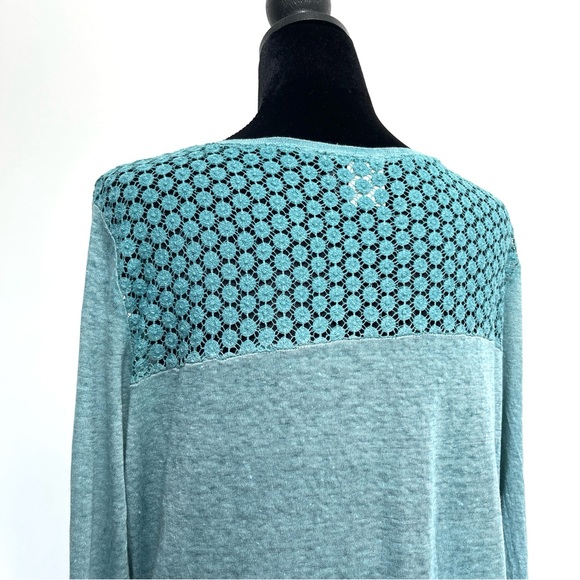 Anthropologie, Akemi + kin, Amis linen tunic top, with crochet lace. Size L - Picture 5 of 9